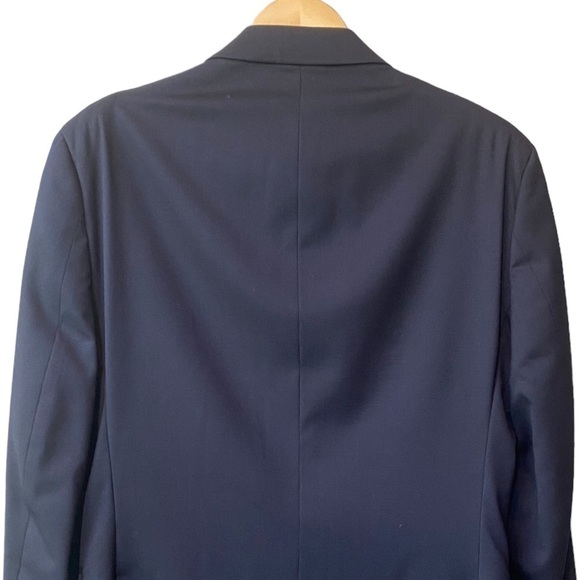 Tommy Hilfiger Mens Wool Navy Blue Long Jacket Blazer Modern Fit Sz 44R - Picture 7 of 11